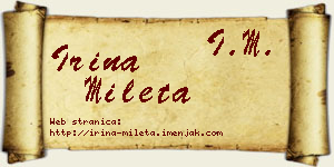 Irina Mileta vizit kartica